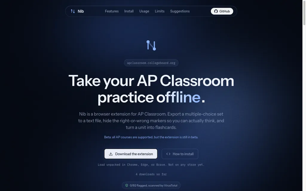 Nib website
